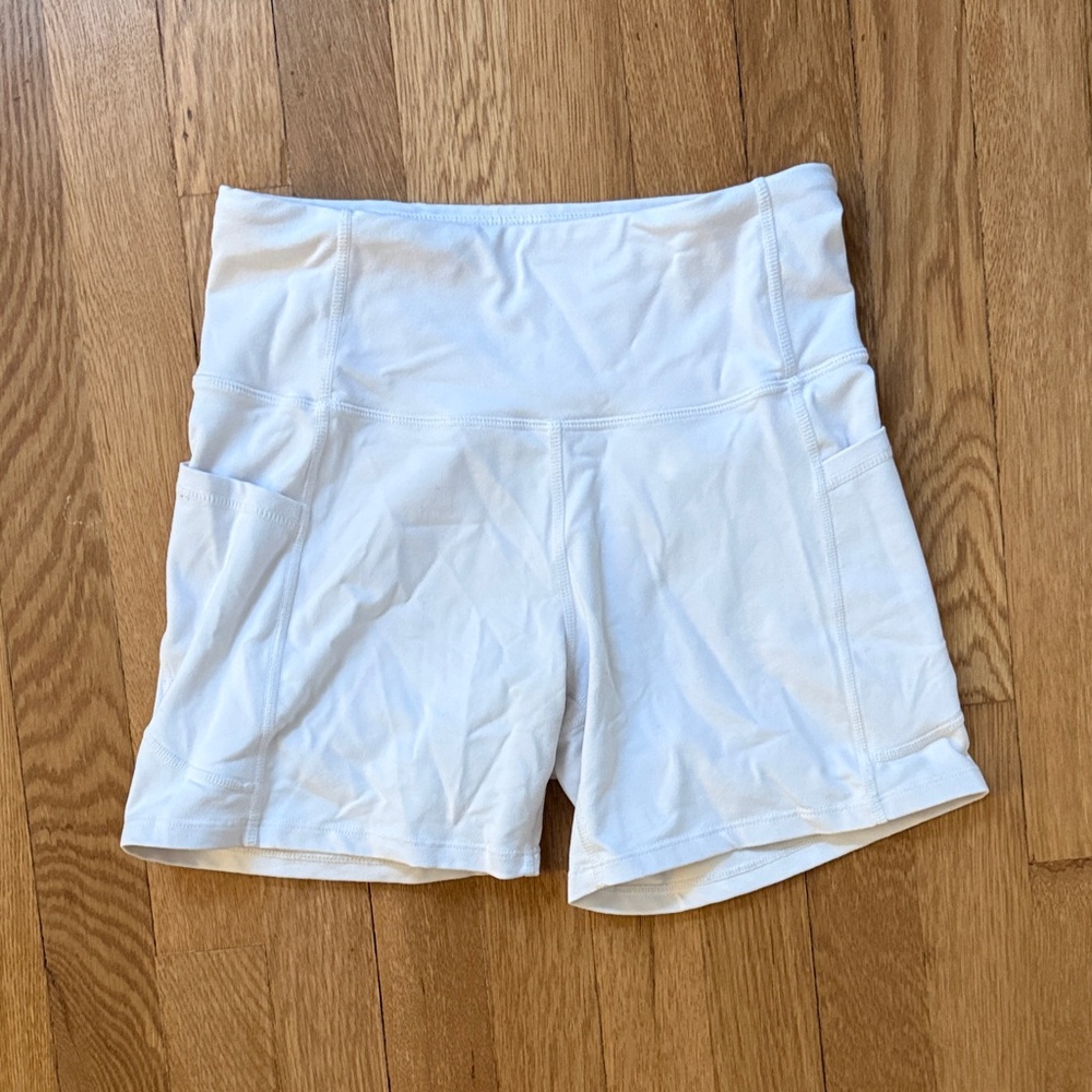 Women's White Athletic Shorts